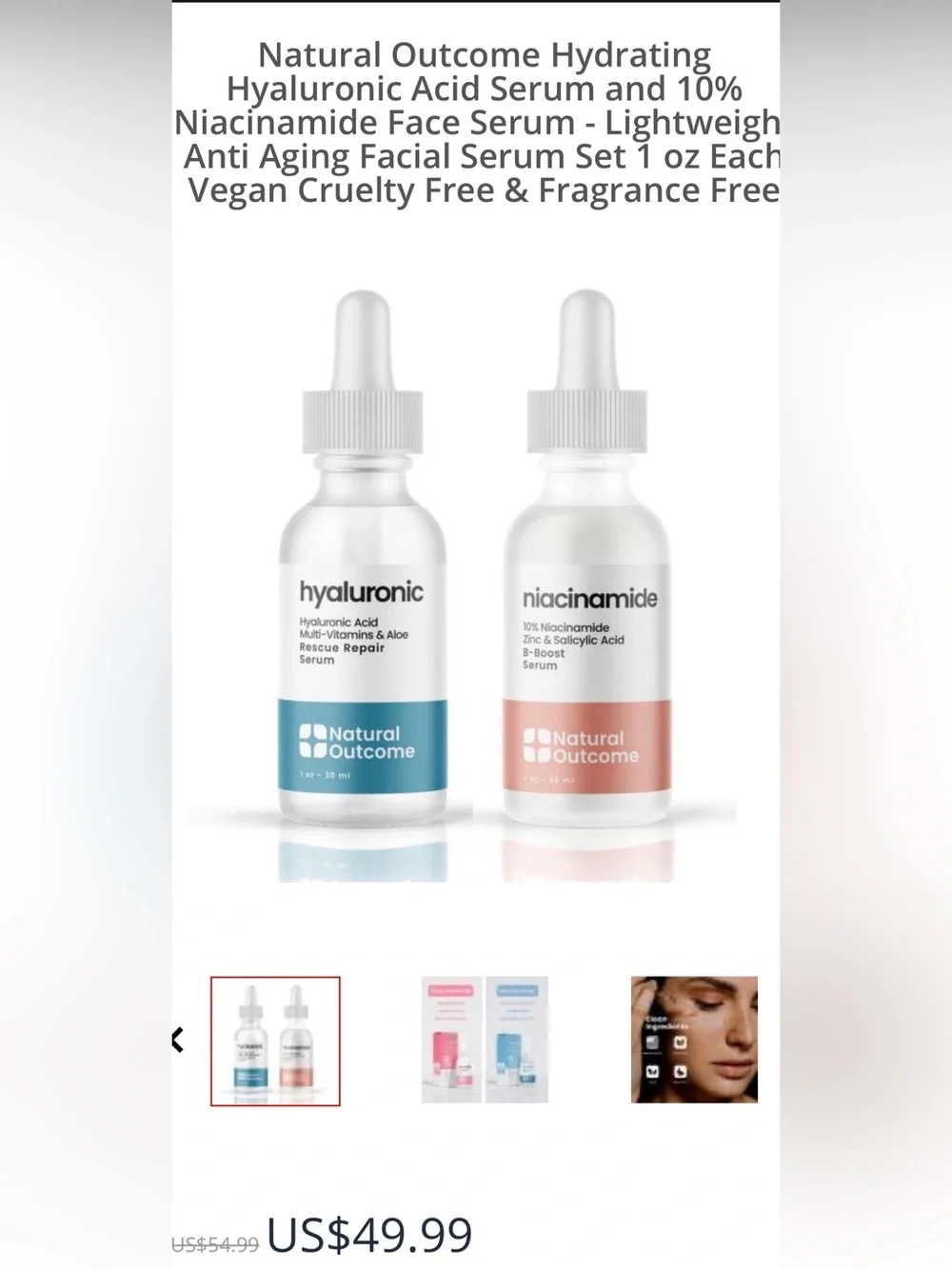 Natural Outcome Radiance Revival Serum Duo Kit New
